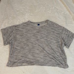 Black and White Stripped Crop